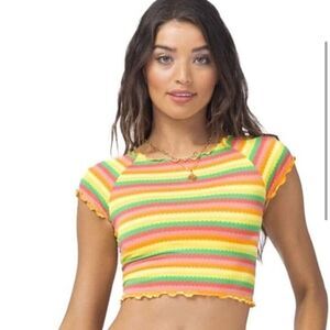 NWT L Space Wildflower Rashguard Bikini Top - Women's XL